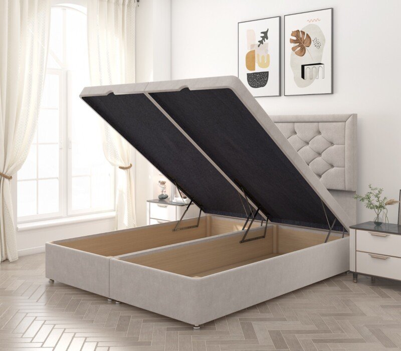 Hilton Chesterfield Ottoman Divan Bed storage open view