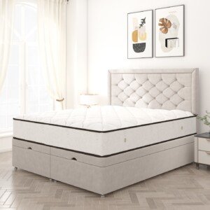 Hilton Chesterfield Ottoman divan storage bed, angle view