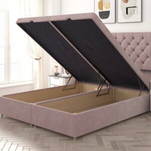 Charlotte WingBack Chesterfield open Ottoman Divan Bed storage