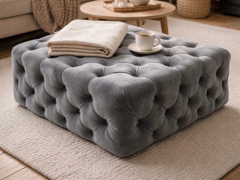 Bella Chesterfield Footstool Pouffe Coffee Table