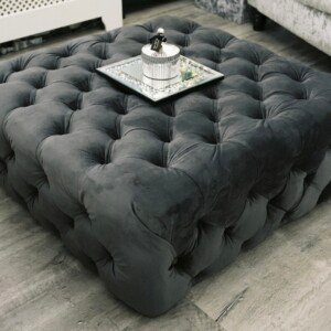 Bella Chesterfield Footstool Pouffe Coffee Table – 40×40 inches | Swaye