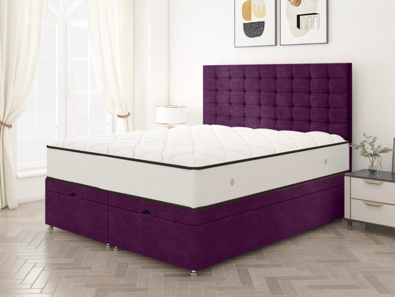 Monaco Cube Ottoman Divan Bed, Angle view