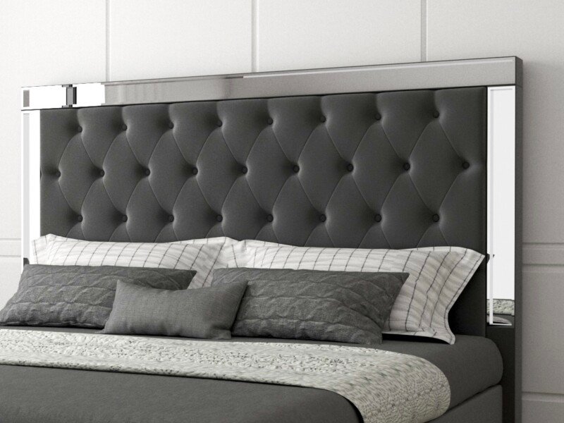 Vanity chesterfield mirror bed headboard
