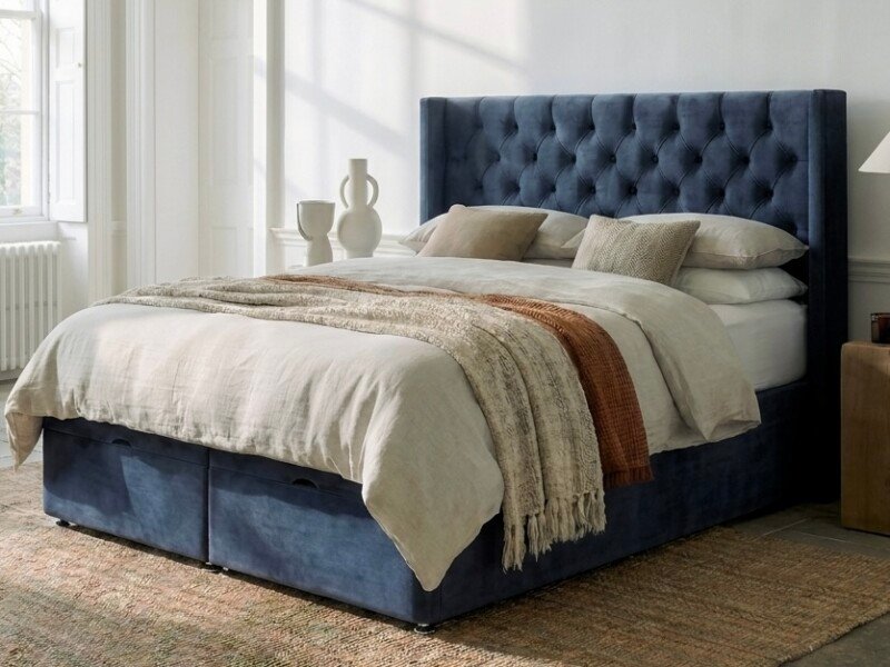 Percival Wingback Ottoman Divan Bed
