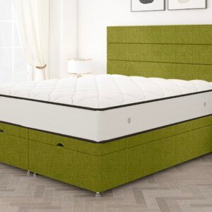 Harry Panel Ottoman Divan Bed, Angle View.