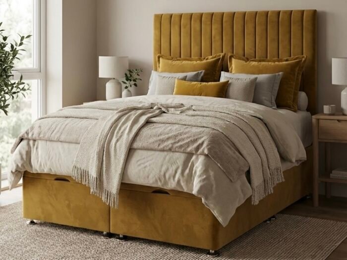 Rapunzel Line Panel Ottoman Divan Bed