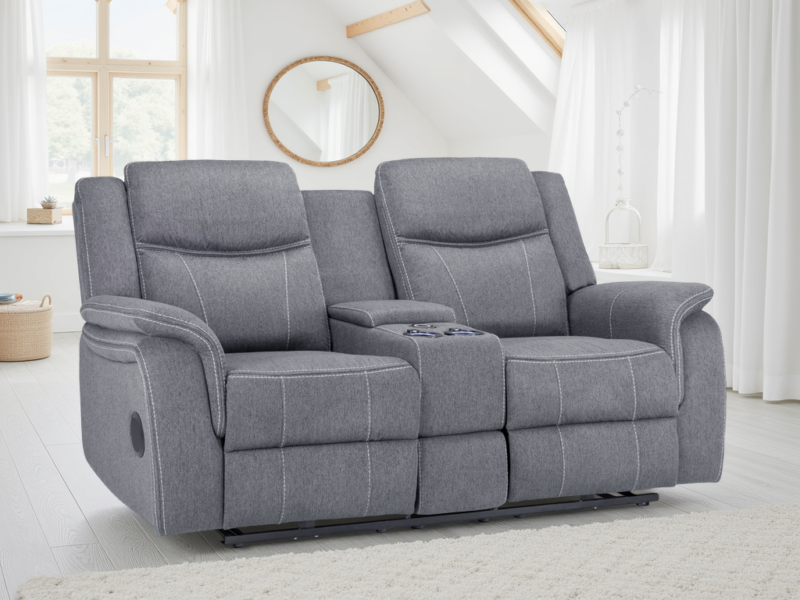 Galaxy Tech Electric Recliner Fabric - 2 Seater
