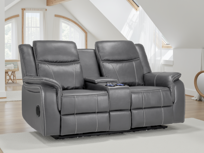 Galaxy Tech Electric Recliner Leather - 2 Seater