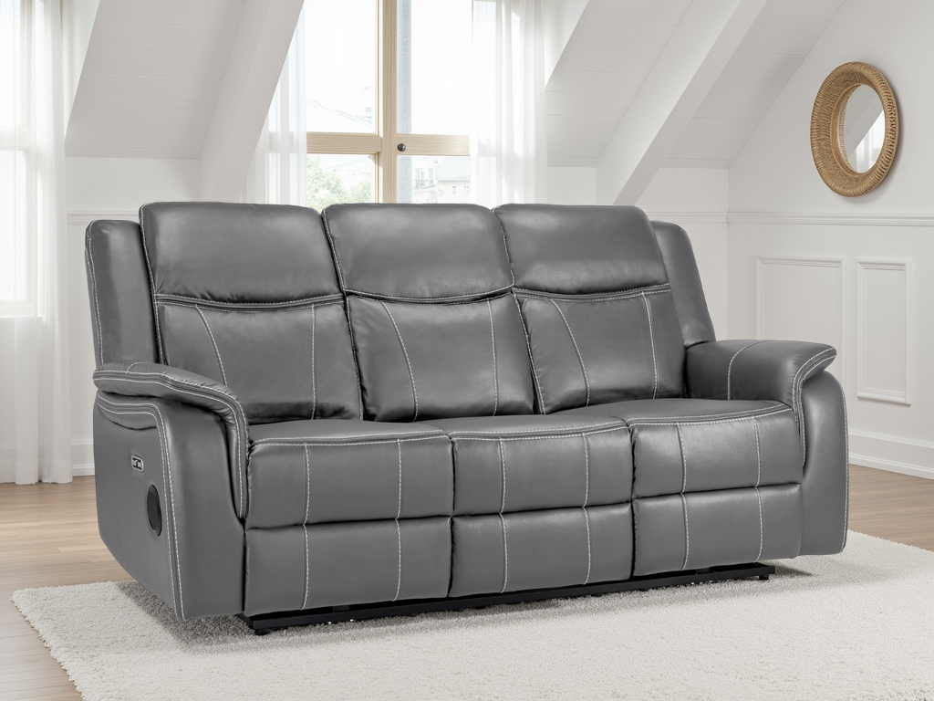 Galaxy Tech Electric Recliner Leather – 3 Seater | Swaye