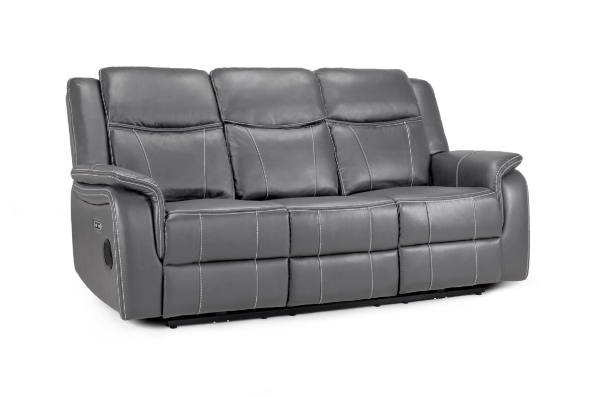 Galaxy Tech Electric Recliner Leather – 3 Seater | Swaye