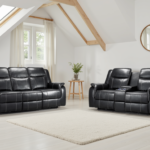 Galaxy Tech Electric Recliner Sofa 3+2 Set - Black