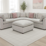 Santorini Sofa Grey Large Corner with Footstool
