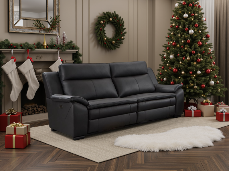 Boston Genuine Leather Electric Recliner Sofa - 3 Seater