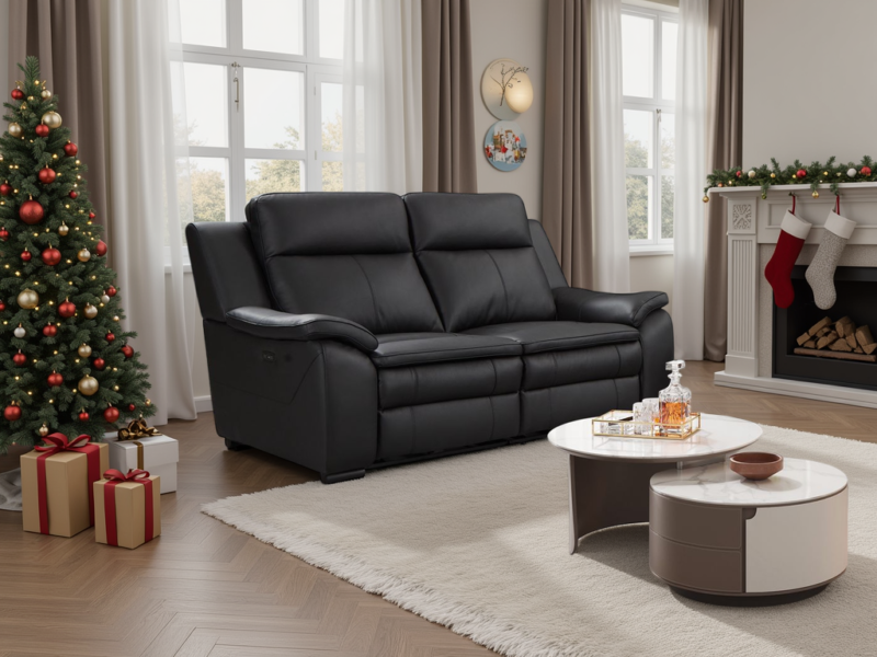 Boston Genuine Leather Electric Recliner Sofa - 2 Seater