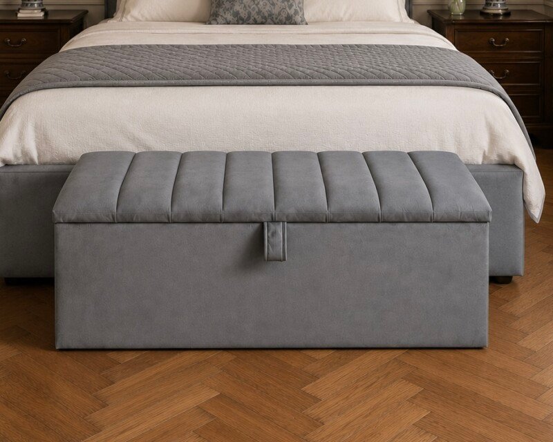Line Panel Ottoman Storage Box | Swaye