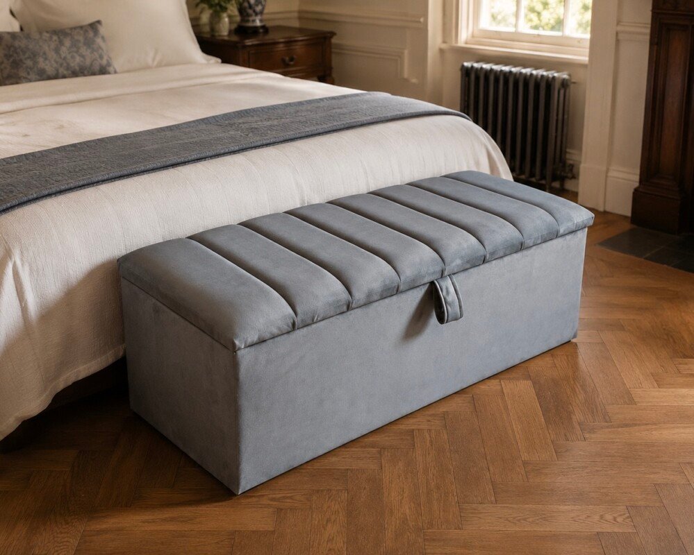 Line Panel Ottoman Storage Box | Swaye