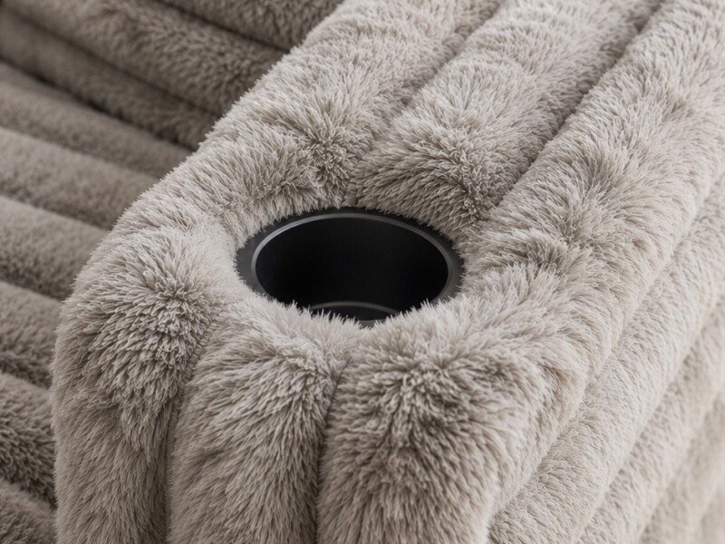 Furby Cord Fur Cinema Chaise Sofa with Cupholders | Swaye