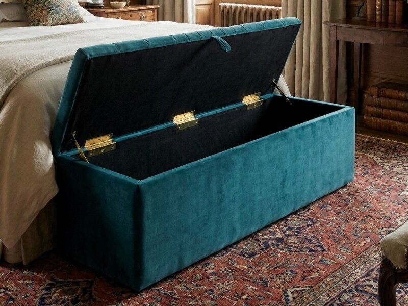 Miller Line Panel Ottoman Storage Box | Swaye