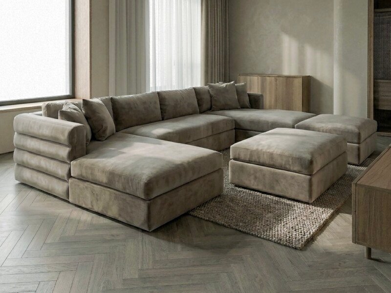 Grande Sectional U Shape Cinema Sofa with 2 Footstools | Swaye