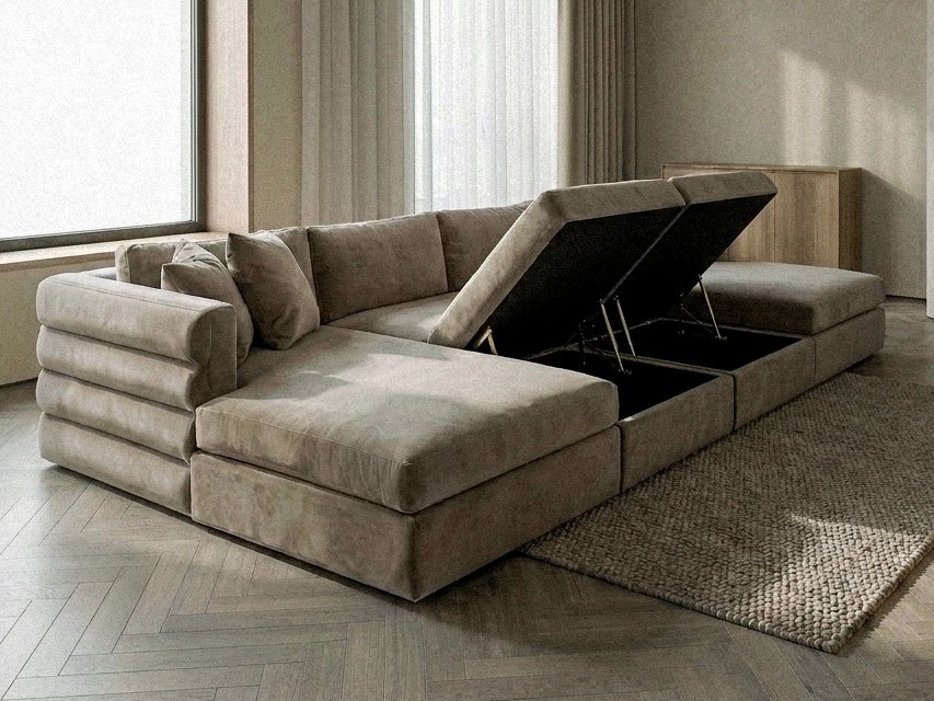 Grande Sectional U Shape Cinema Sofa with 2 Footstools | Swaye